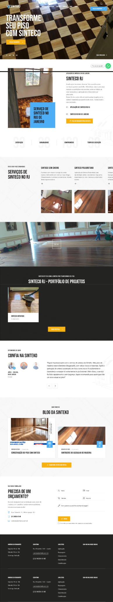 Captura do site Sinteko, case real da EXEKUTA