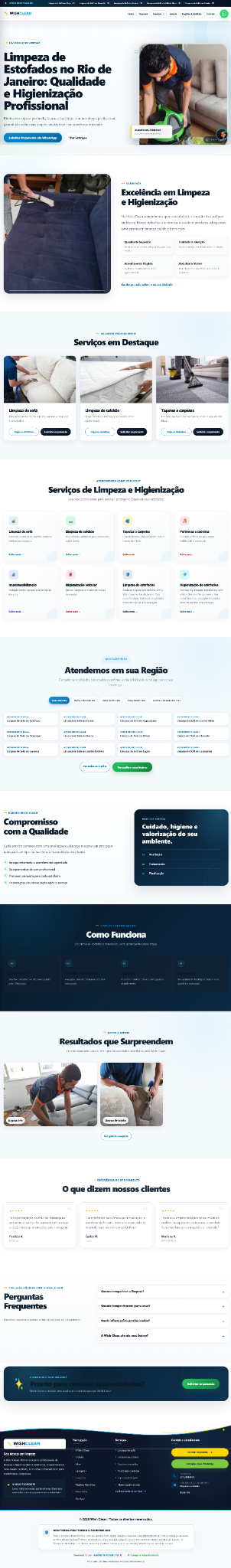 Captura do site Wishclean, case real da EXEKUTA